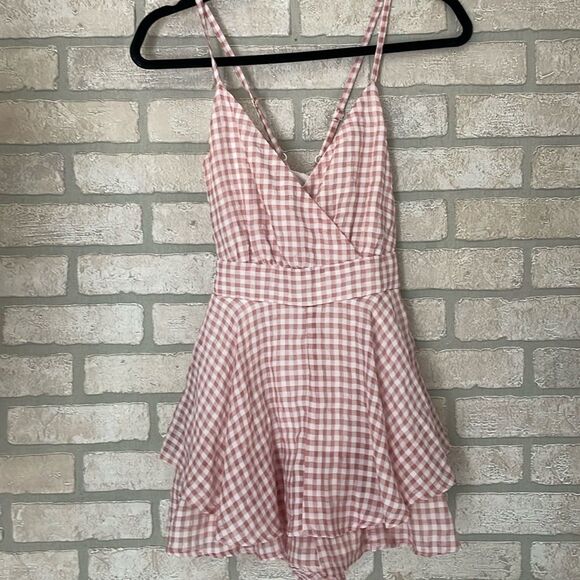 allison & Kelly Dresses & Skirts - Allison & Kelly dress romper shorts size S pink and white gingham